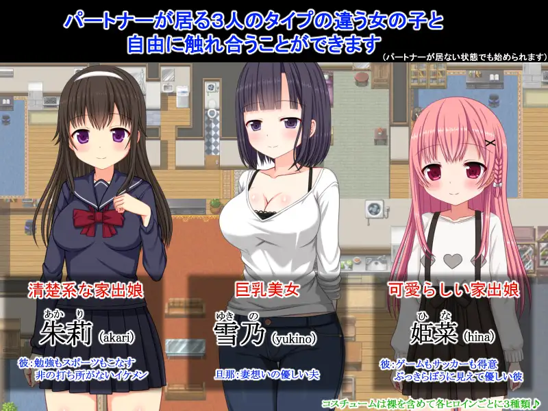 PC+安卓[探索RPG/卖春/援交] NTR庄～欢迎有伴侣的人士～ v1.2 内嵌AI汉化版+作弊码-嘤嘤怪之家